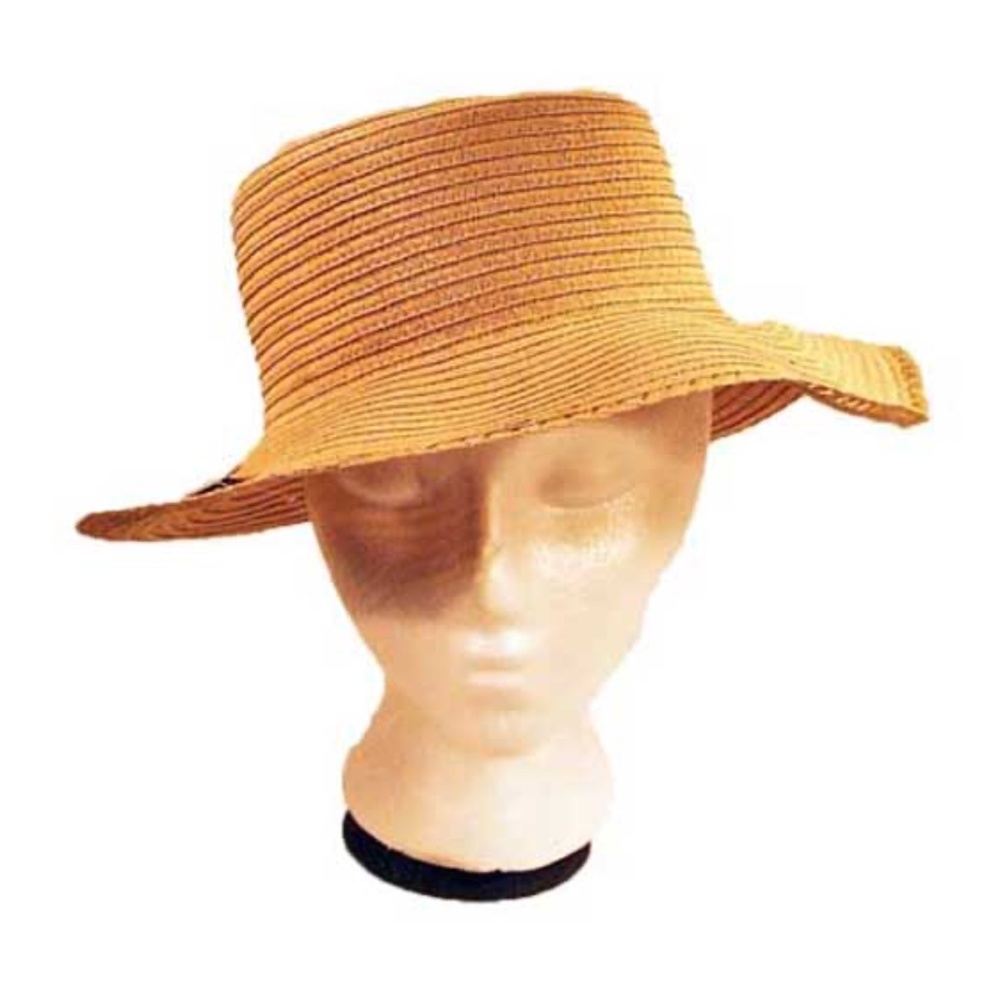 WIDE BRIM HAT, BEIGE, SIZE MEDIUM, FINE WEAVE, MODE CSG, TAGS ON, NEVER WORN